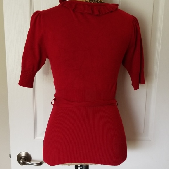 Sexy red sweater with sparkly buttons size L - Picture 2 of 8